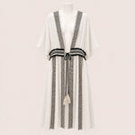 Load image into Gallery viewer, Women Jacquard Trim Kimono Cardigan