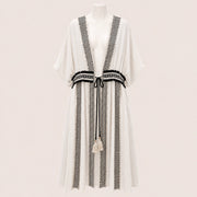 Women Jacquard Trim Kimono Cardigan