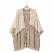 Textured Linen Patchwork Poncho