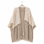 Textured Linen Patchwork Poncho