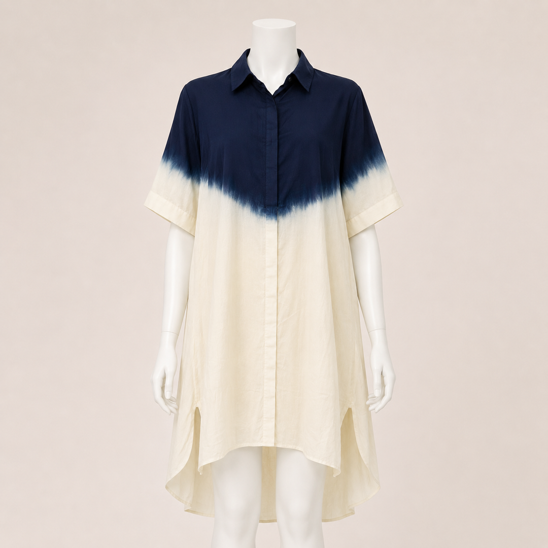 Short Sleeve Dip-Dye Dress