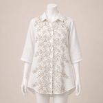Load image into Gallery viewer, Floral Embroidered Button-Up Shirt