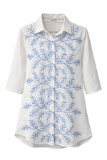 Load image into Gallery viewer, Floral Embroidered Button-Up Shirt