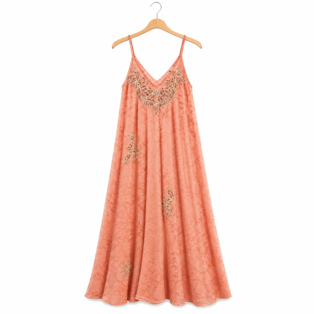 Embroidered Strap Maxi Dress