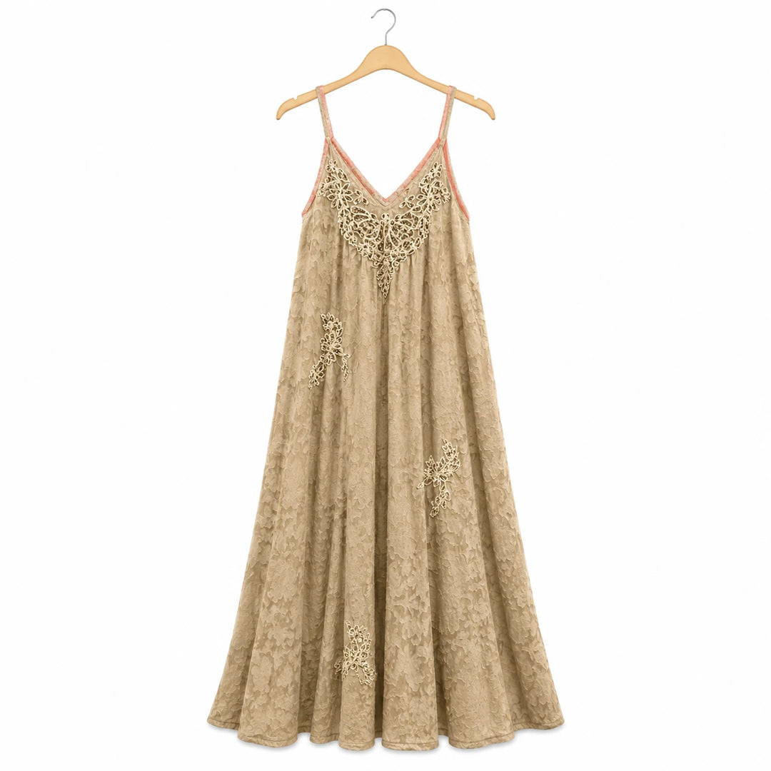 Embroidered Strap Maxi Dress