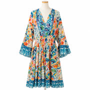 Printed V-Neck Tunic Dress