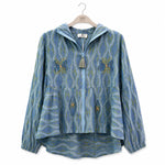 Load image into Gallery viewer, Embroidered Hooded Zip Blouse