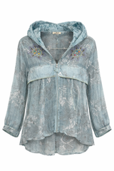 Hooded Floral Zip Top