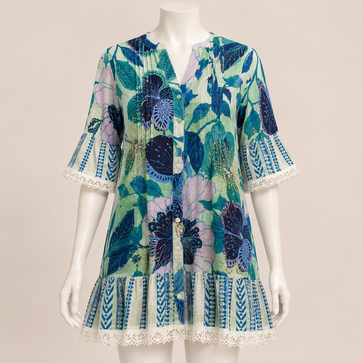 Women Panda Tunic with Floral Embroidery