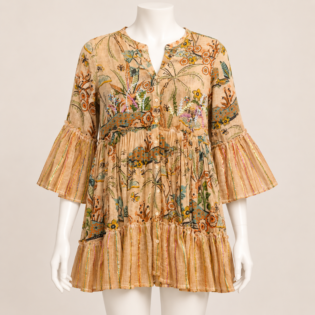 Women Shimmer Tiered Mini Dress