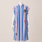 Load image into Gallery viewer, Embroidered Stripe Shirt Dress