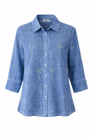 Embroidered Short Shirt Blouse