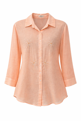 Embroidered Short Shirt Blouse