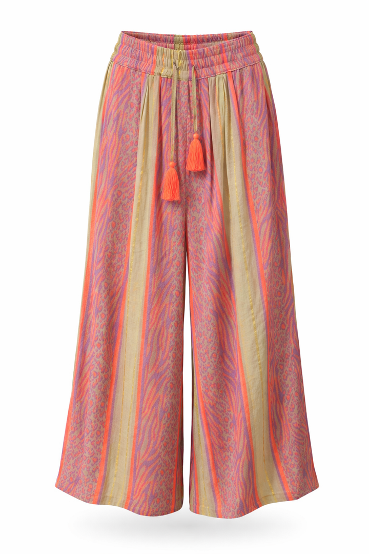 Women Shimmer Striped Wide Leg Pants