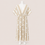 Load image into Gallery viewer, Women Printed Short Sleeve Maxi Dress