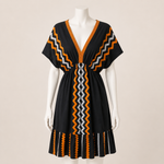 Load image into Gallery viewer, Geometric V-Neck Midi Dress
