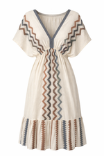 Load image into Gallery viewer, Geometric V-Neck Midi Dress