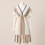 Load image into Gallery viewer, Geometric V-Neck Midi Dress