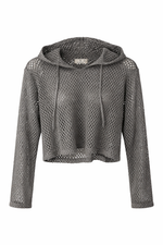 Load image into Gallery viewer, Cropped Mesh Hoodie