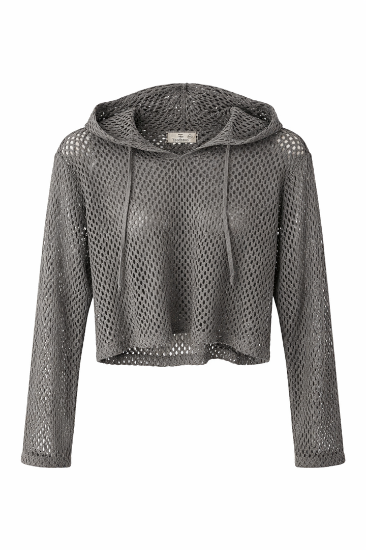 Cropped Mesh Hoodie
