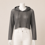 Load image into Gallery viewer, Cropped Mesh Hoodie