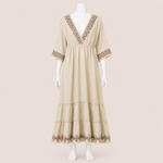 Load image into Gallery viewer, Women Tiered Embroidered Midi Dress