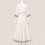 Load image into Gallery viewer, Women Tiered Embroidered Midi Dress