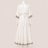 Women Tiered Embroidered Midi Dress