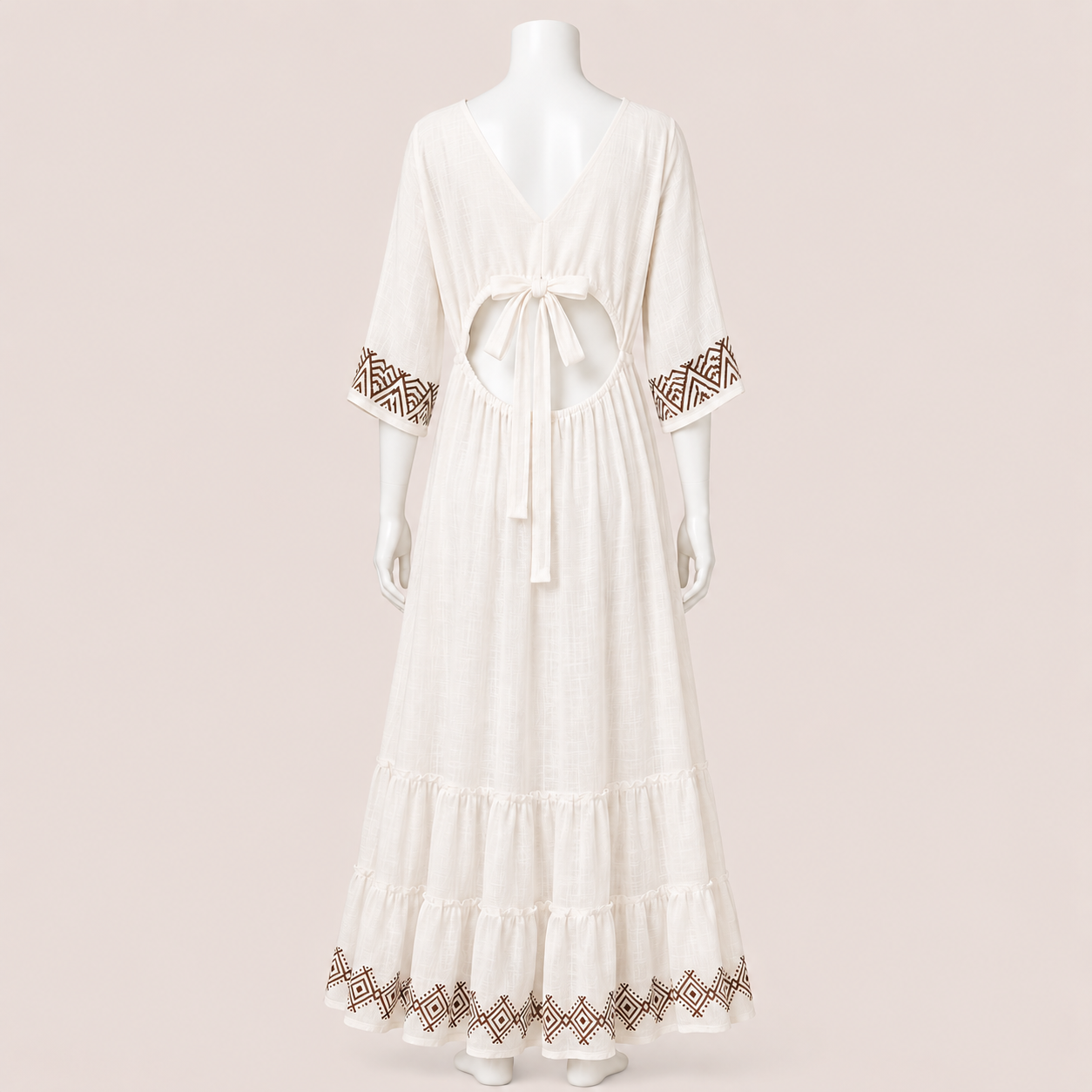 Women Tiered Embroidered Midi Dress