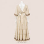Load image into Gallery viewer, Women Tiered Embroidered Midi Dress