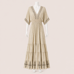 Load image into Gallery viewer, Women Tiered Back Tie Maxi Dress