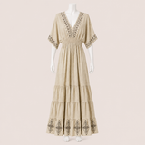 Tiered Back Tie Maxi Dress
