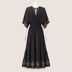 Load image into Gallery viewer, Women Tiered Back Tie Maxi Dress