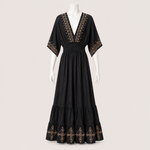 Load image into Gallery viewer, Women Tiered Back Tie Maxi Dress