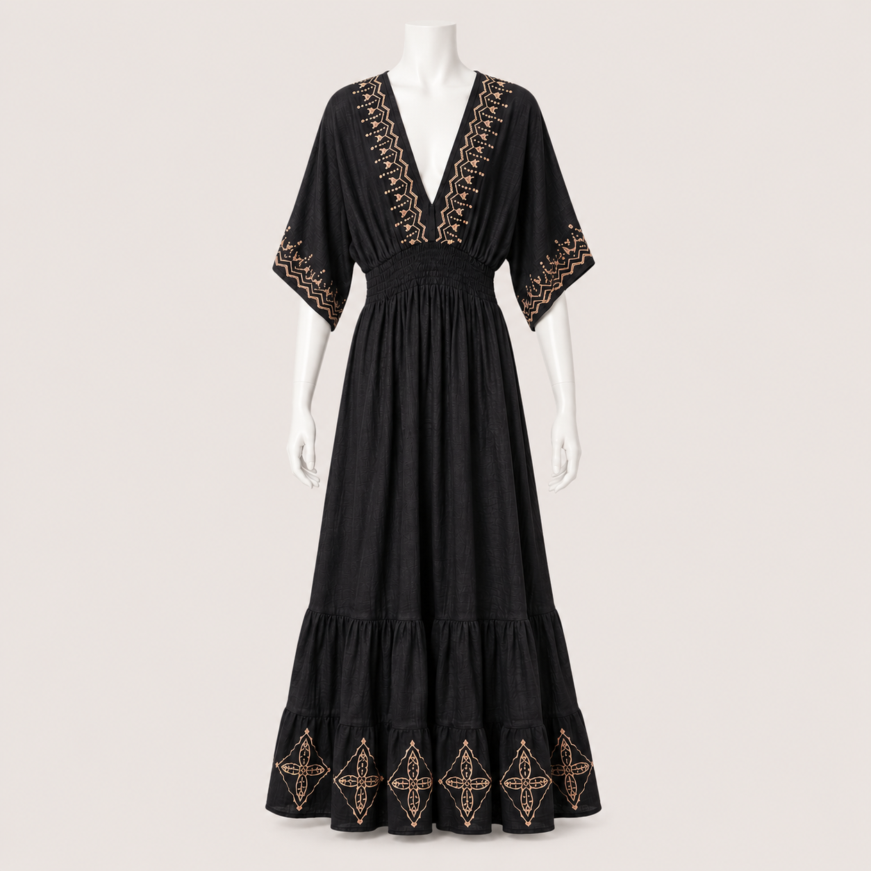 Women Tiered Back Tie Maxi Dress