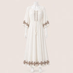 Load image into Gallery viewer, Women Drawstring Neck 3/4 Sleeve Maxi Dress