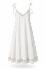 Load image into Gallery viewer, Tie Strap Cutwork Dress