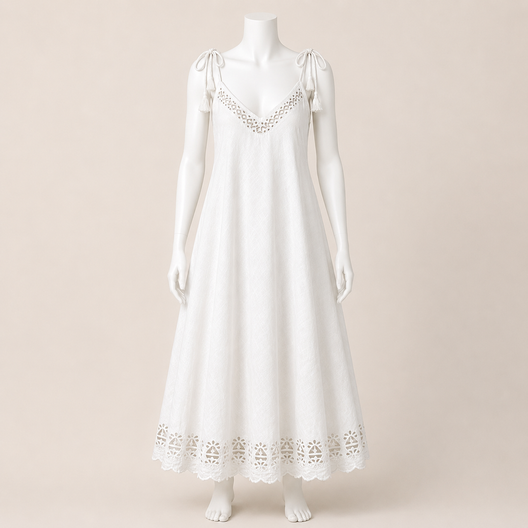 Tie Strap Cutwork Dress