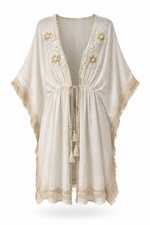 Load image into Gallery viewer, Fringe Trim Floral Kaftan
