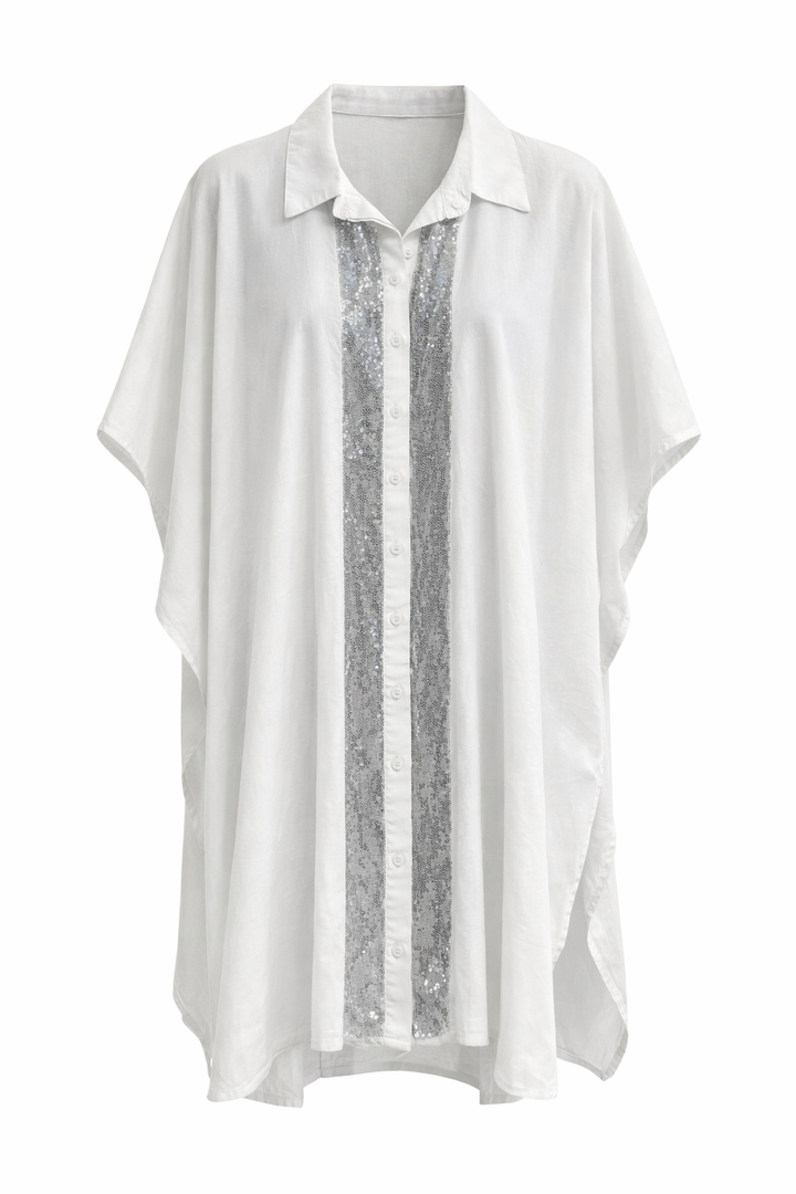 Contrast Panel Oversized Shirt
