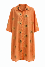 Load image into Gallery viewer, Embroidered Eye Print Shirt Dress