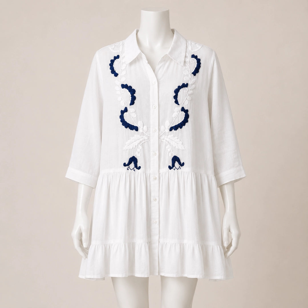 Embroidered Sleeve Mini Dress