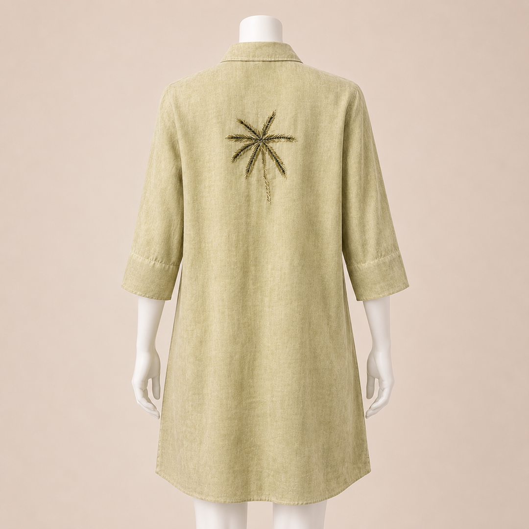 Back Palm Shirt Dress