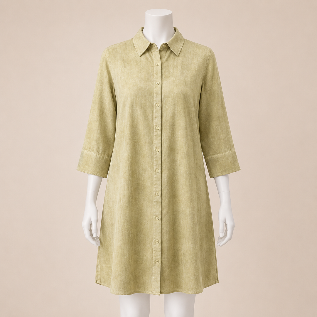 Back Palm Shirt Dress