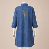 Back Palm Shirt Dress