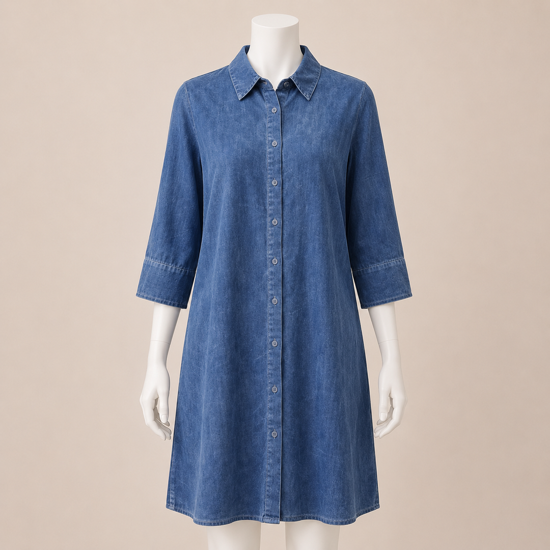Back Palm Shirt Dress
