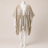 Embroidered Poncho Cover Up