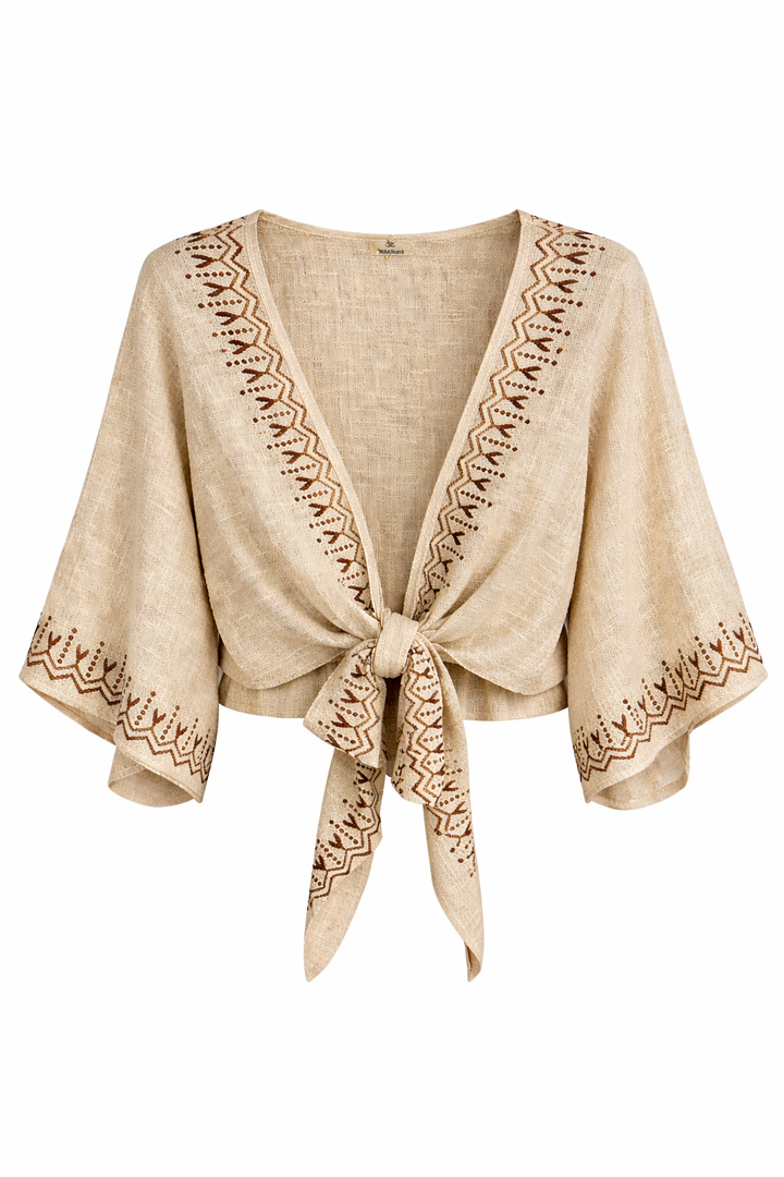 Tie Front Cropped Top