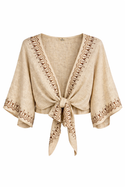 Tie Front Cropped Top