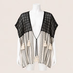 Load image into Gallery viewer, Kids Mesh Yoke Tassel Poncho